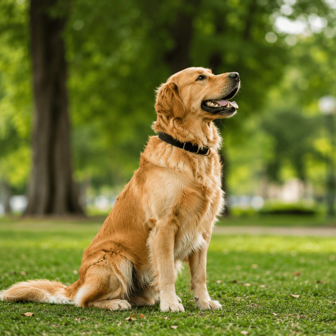 Dog after training — calm and settled